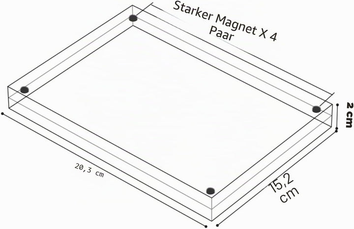 AMEITECH Acryl Bilderrahmen 15 x 20 cm, Magnetischer Acryl-Block Bilderrahmen, Desktop Rahmenlose Fo