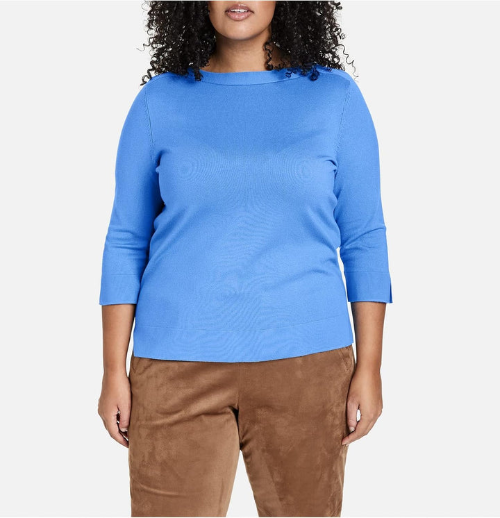 Samoon Damen Pullover, Blue Bonnet