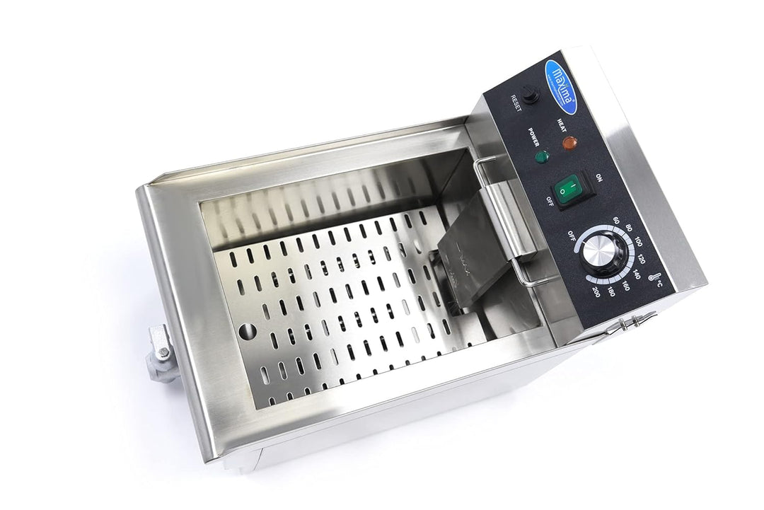 Fritteuse 10 L – 1 Korb – mit Wasserhahn. Fritteuse – 900 Gramm Pommes frites – Profi – Edelstahl –