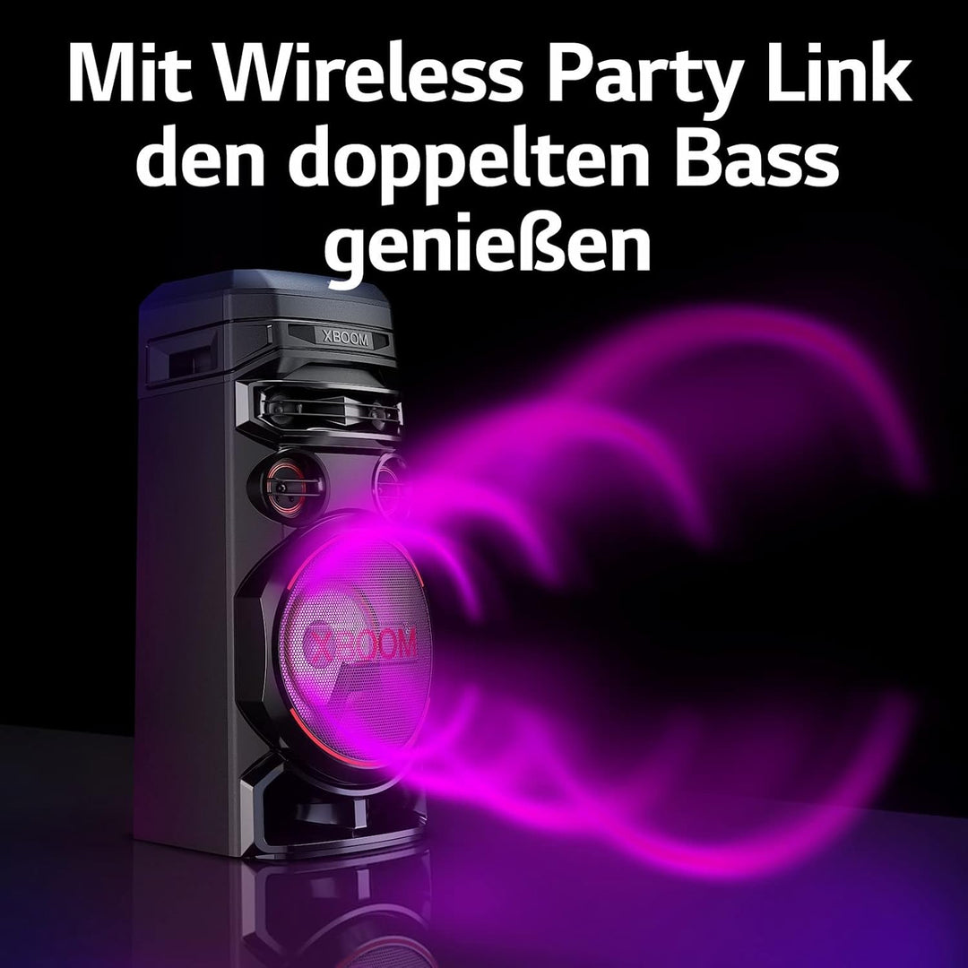 LG XBOOM RNC7, 3-Wege-Soundsystem mit 5 Lautsprechern (Dolby Audio, Karaoke- & DJ-Funktionen, Beleuc