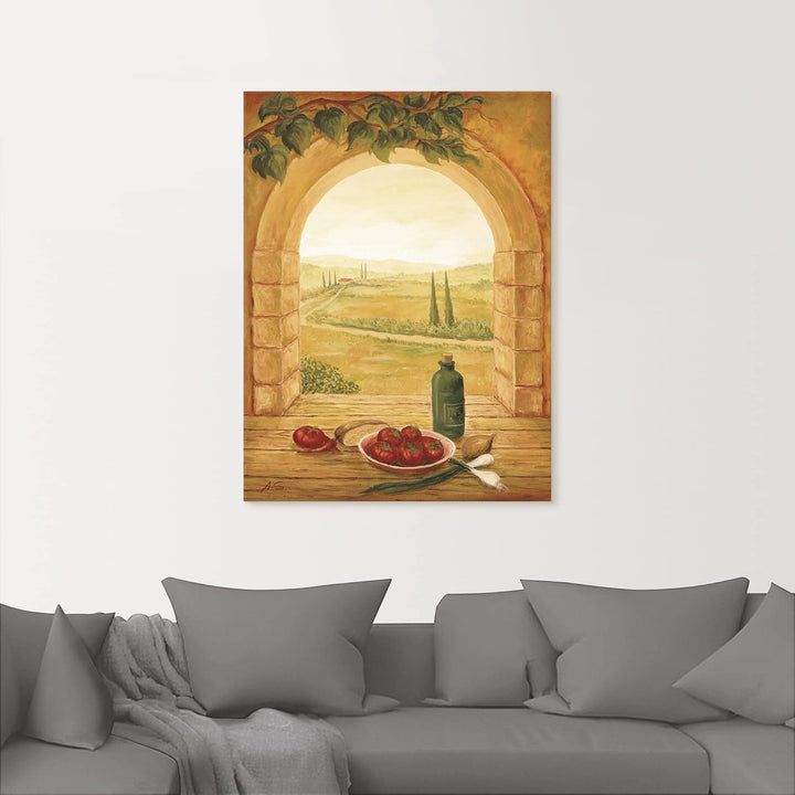 ARTland Leinwandbilder Wandbild Bild auf Leinwand 60x80 cm Landschaften Fensterblick T4JJ