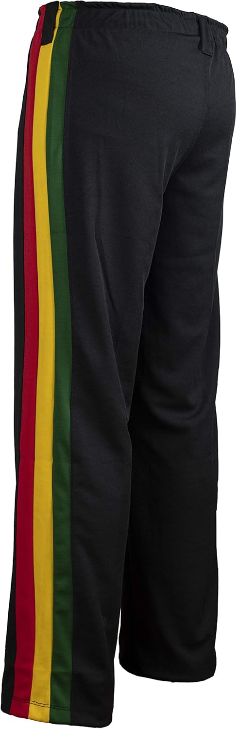 JL Sport Authentische brasilianische Capoeira Martial Arts Jungenhose (Schwarz, Jamaikanisch Reggae