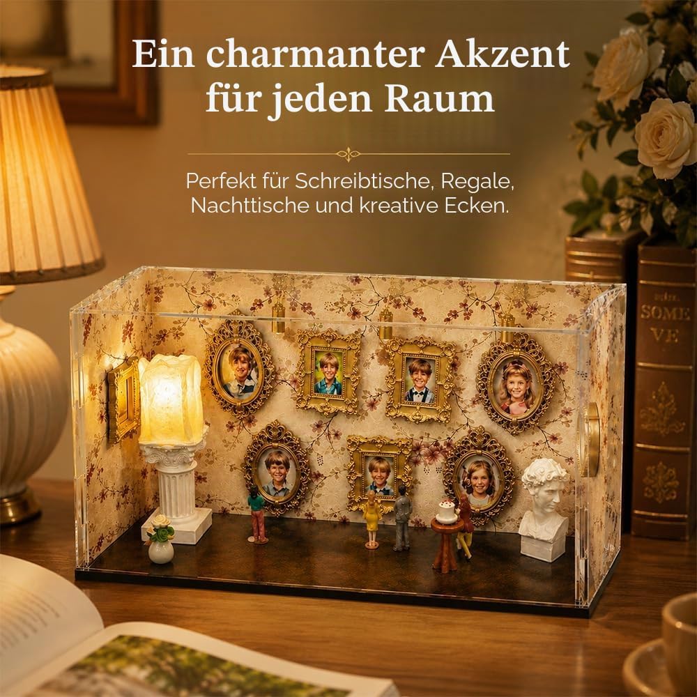 Mini Museum Bilderrahmen, SGZIOO DIY Mini Museum Silhouette Box mit Licht, Museum of Us Set, Tiefer
