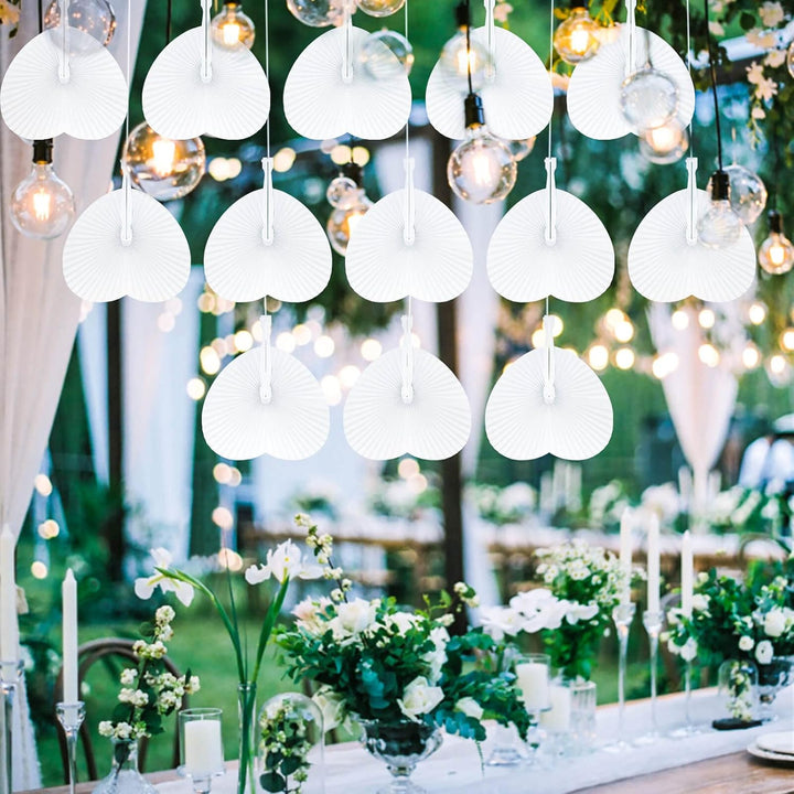 72 Stück Fächer Hochzeit Herz Handfächer Weiss Hochzeit Gäste Geschenk Hochzeitsdekoration Hochzeits
