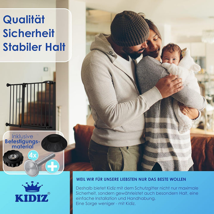 KIDIZ® Türschutzgitter Absperrgitter Treppengitter Kindergitter | Gitter Haustier | ohne Bohren | be