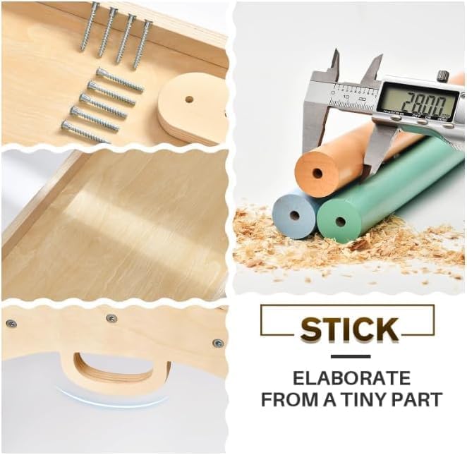 BlueWood 7-in-1 Montessori Kletterdreieck mit Kletterbogen und Rutsche, Holzdreieck für Kleinkinder,