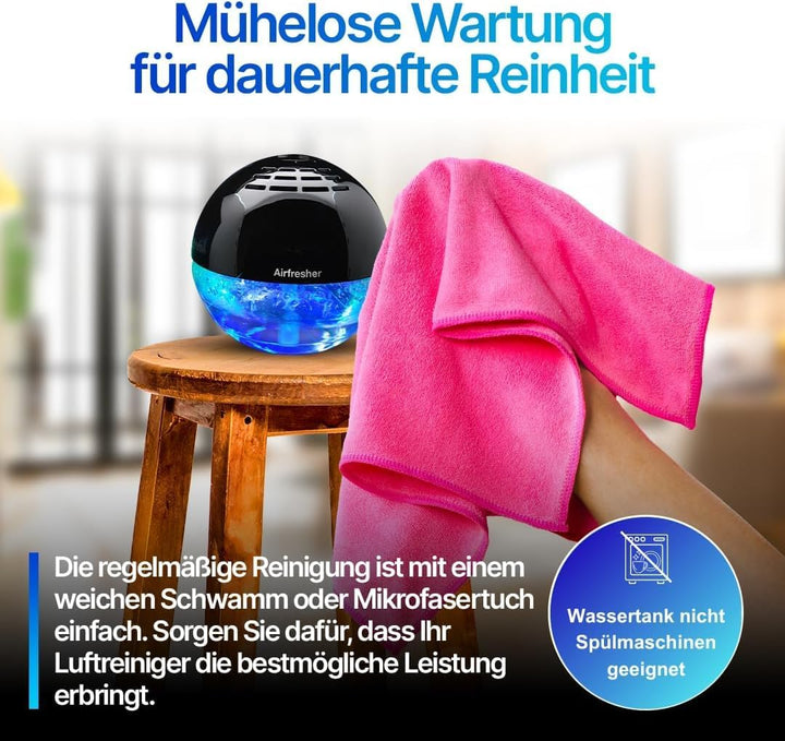 Aspira LURA Lufterfrischer mit Ionisator mit Zitronen Öl, Airfresher Bowl Duftzerstäuber für bis zu