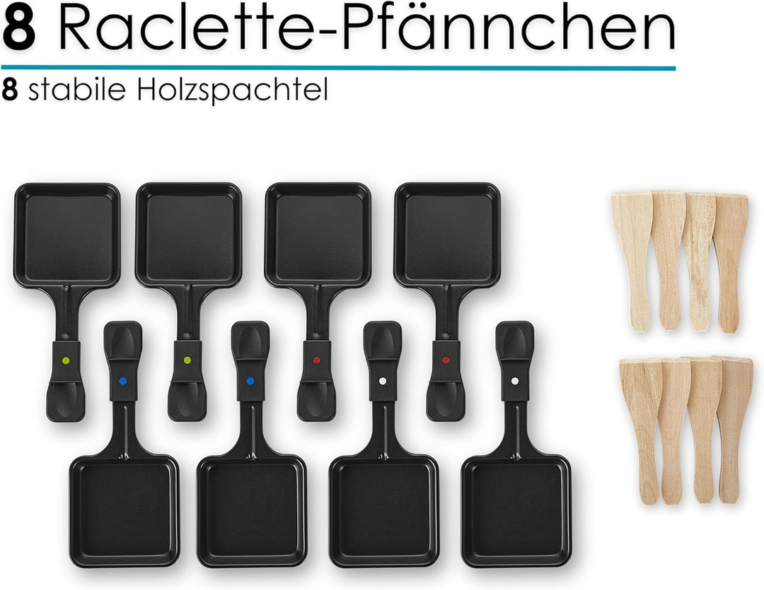 Raclette Grill | Raclette Gerät | 8 Personen | Tischgrill | Party Grill | Elektro Grill | Raclettegr