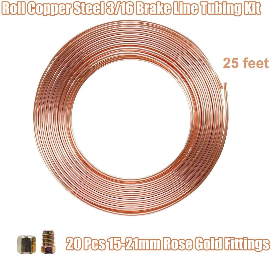 Cupro Nickel Kupfer Bremsschlauch, 3/16 Zoll Riloer Rigid Tube mit Anschlüssen mit 20 männlichen und