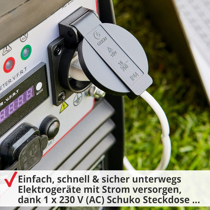 HECHT Inverter 2000 Watt Stromerzeuger Notstromaggregat – 4 Liter Benzin Tank – 6 Stunden Laufzeit –