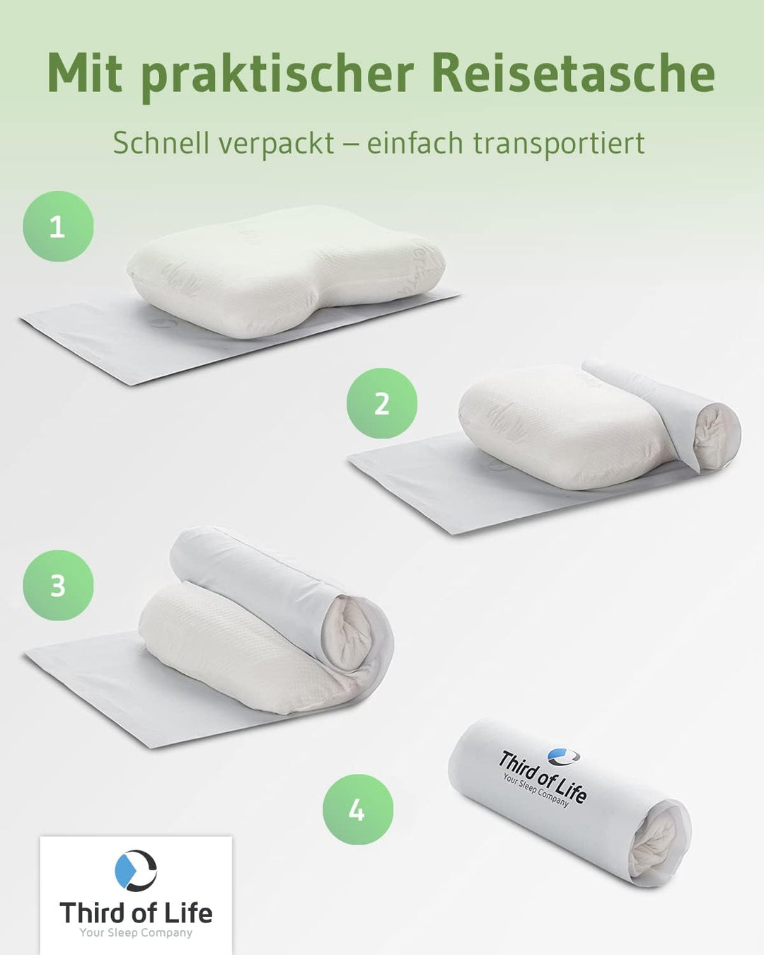 Ergonomisches Seitenschläferkissen NuMOON, Memory Foam Kopfkissen mit PureAir Effekt gegen Milben &