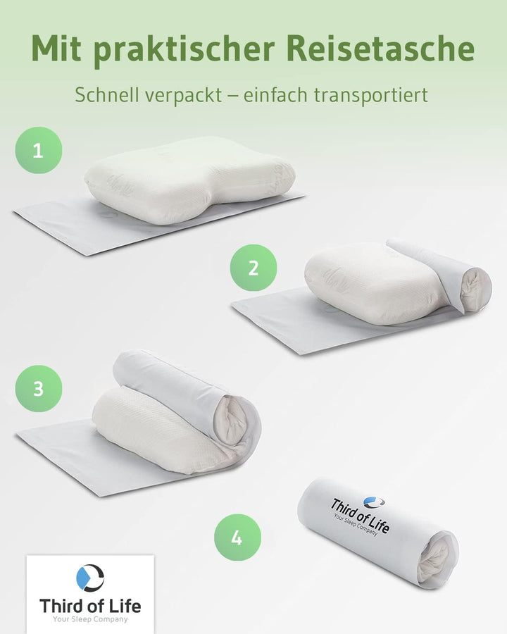 Ergonomisches Seitenschläferkissen NuMOON, Memory Foam Kopfkissen mit PureAir Effekt gegen Milben &