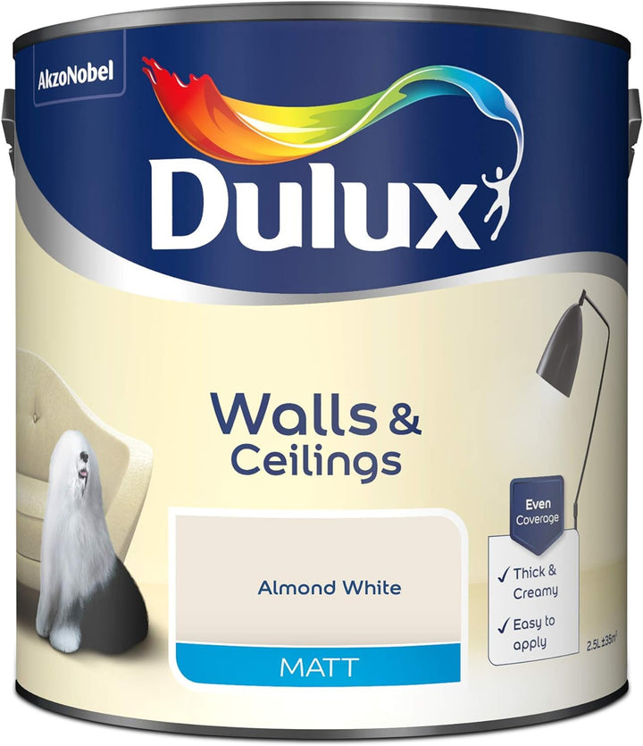 Dulux Matt Almond White 2.5L by Dulux 2.5 l (Pack of 1), 2.5 l (Pack of 1)