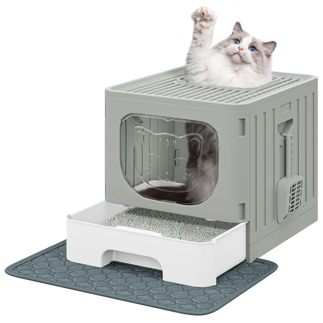 YITAHOME Katzenklo mit Deckel, grosse geschlossene Katzentoilette, haubenartiges geruchloses Anti-Sp
