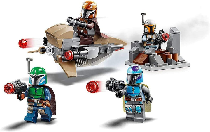 LEGO 75267 Star Wars Mandalorianer Battle Pack Set mit 4 Minifiguren, Speeder-Bike und Verteidigungs