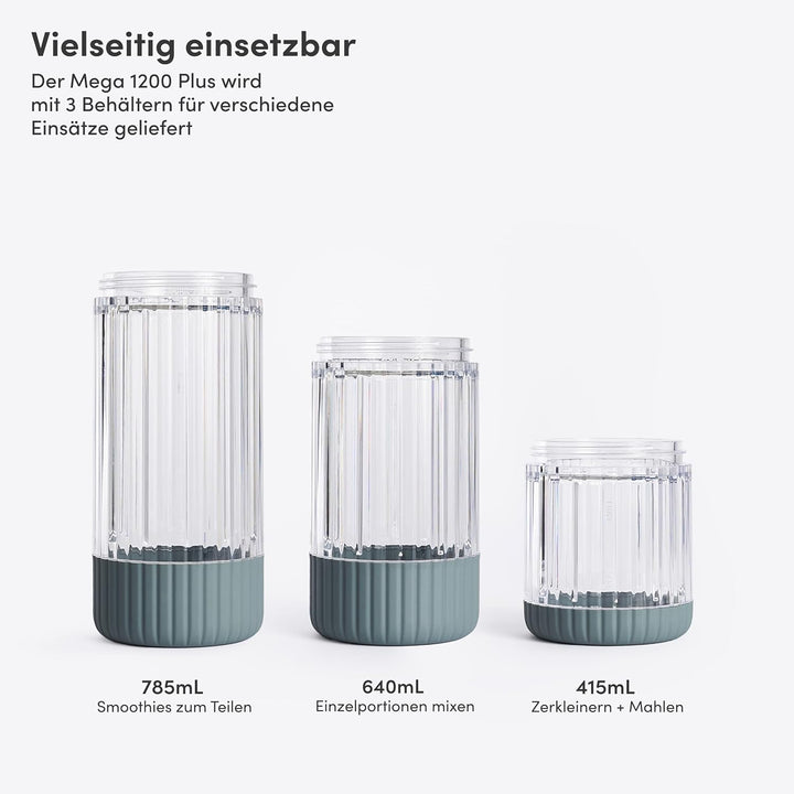 BEAST Standmixer 850W - Kompakter Smoothie Maker und Hochleistungsmixer mit 3 Tritan Mixbechers 785,