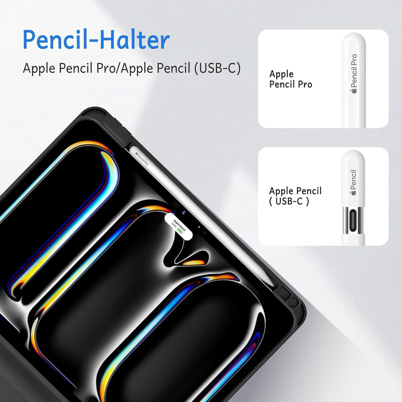 CACOE Hülle Tastatur Kompatibel mit iPad Pro 11 Zoll M4 Hülle 2024 mit Touchpad, 7-Farbige Beleuchtu