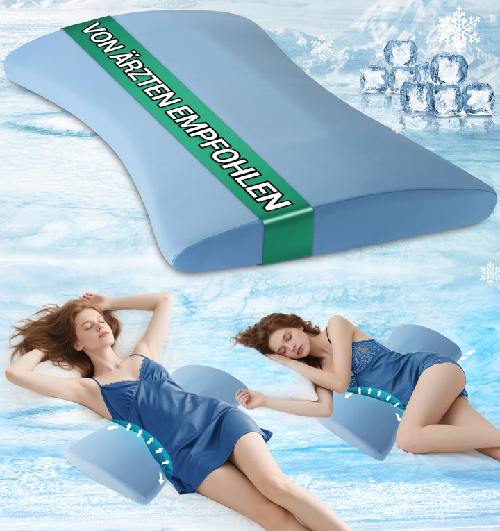 Orthopädisches Lendenkissen Ergonomische Rücken- &amp; Lordosenstütze aus Memory-Schaum für Bett &amp; Sofa