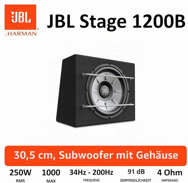 JBL Stage 1200B Subwoofer Auto - 1000 Watt Harman Kardon Car hifi - 12" JBL Radio Bassreflex Gehäuse