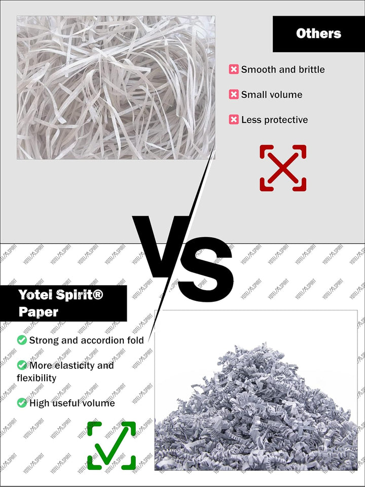 YOTEI SPIRIT® 2.5kg Geschreddertes Graues Papier für Geschenkbox – Füllmaterial für Pakete, Körbe, B