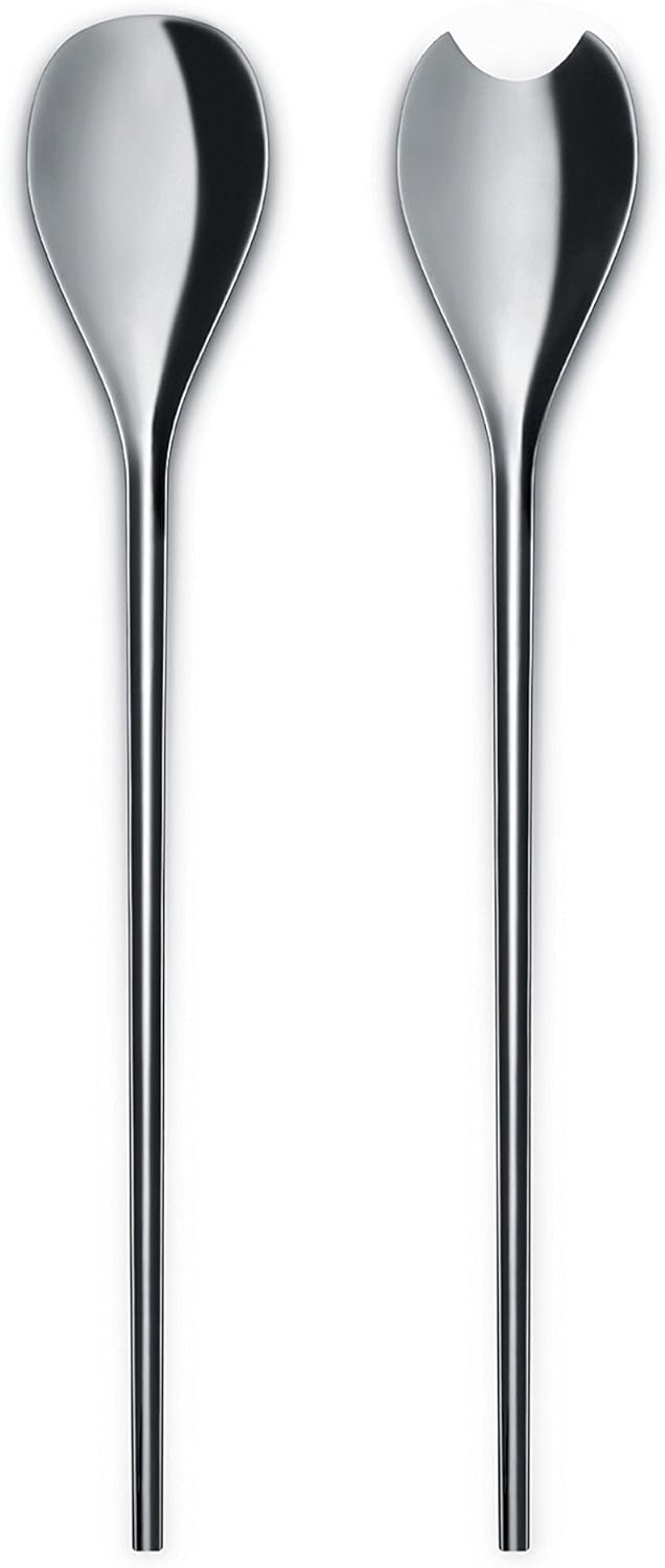 Alessi Salatbesteck, Edelstahl, Silber, 17 x 9.6 x 19.5 cm, 2-Einheiten