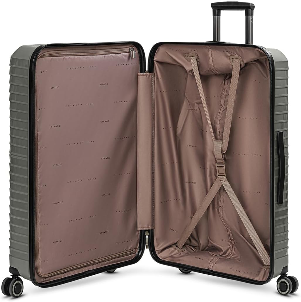 Stratic Shine Koffer gross | Trolley hergestellt aus Bruch- & Kratzfestem Polypropylen mit 4 Rollen,