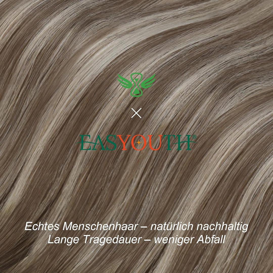 Easyouth Extension Echthaar Bondings Balayage Blond Echthaar Bondings Extensions Mittelbraun Ombre P