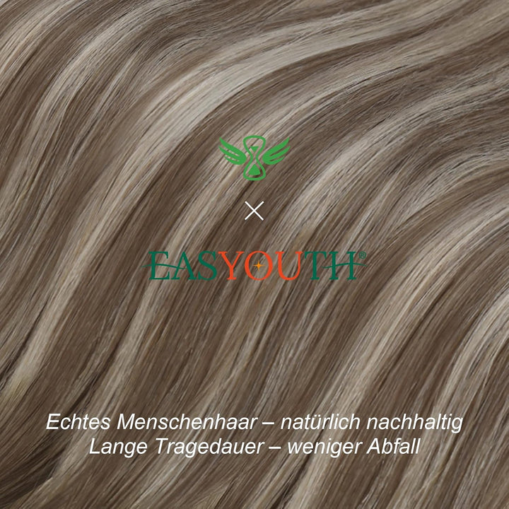 Easyouth Extension Echthaar Bondings Balayage Blond Echthaar Bondings Extensions Mittelbraun Ombre P