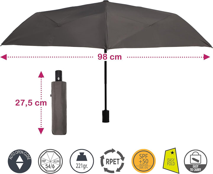 Faltbarer Regenschirm VOGUE Magic Easy Fold (automatische Falten), mit automatischem Öffnen und Schl
