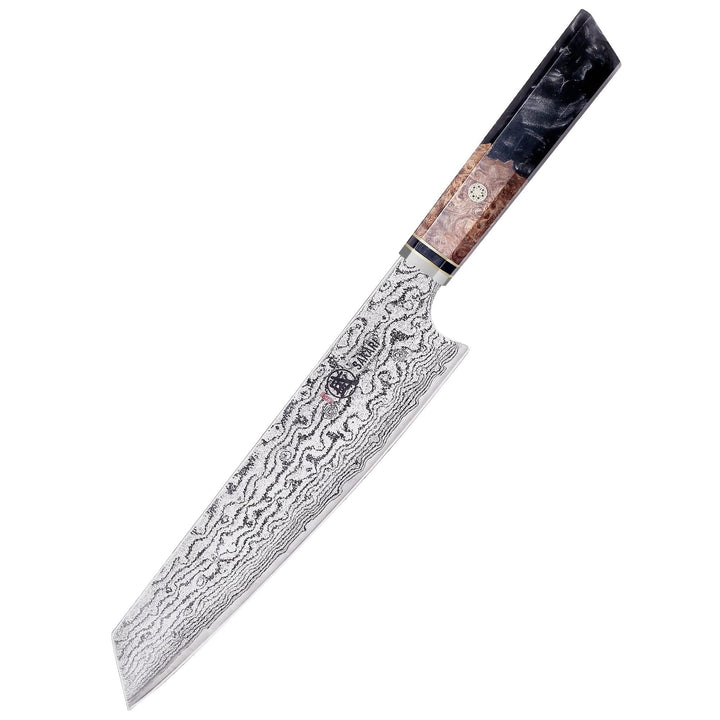 MITSUMOTO SAKARI 22 cm Handgeschmiedetes Japan Kiritsuke Kochmesser | AUS-10 Damaststahl Küchenmesse