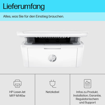 HP LaserJet MFP M140w Multifunktions-Laserdrucker, Monolaser, Drucker, Scanner, Kopierer, Duplex-Dru