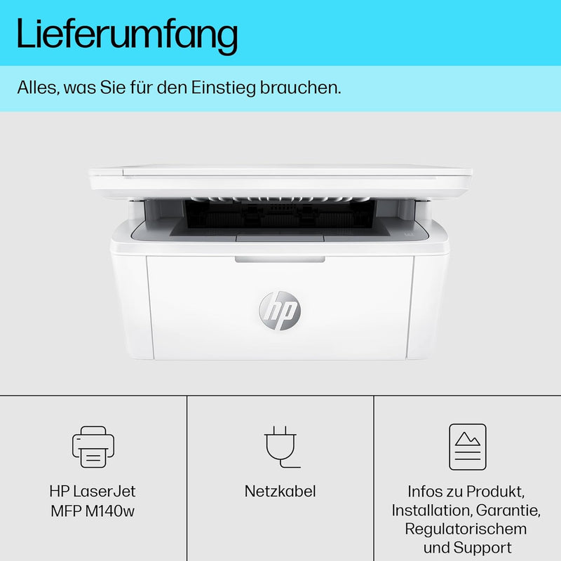 HP LaserJet MFP M140w Multifunktions-Laserdrucker, Monolaser, Drucker, Scanner, Kopierer, Duplex-Dru