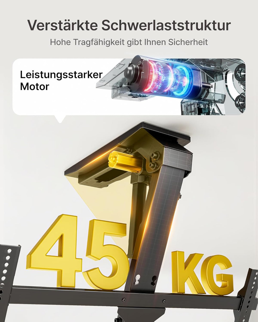 monTEK TV Deckenhalterung Elektrisch für 43-86 Zoll Fernseher, Elektrische TV Halterung Motorisiert