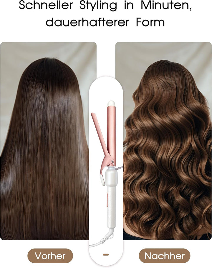 Lockenstab 1 Zoll, Reise-Lockenstab, Rosegold | Dual Voltage – Curling Iron &amp; Lockenstab für kurze H