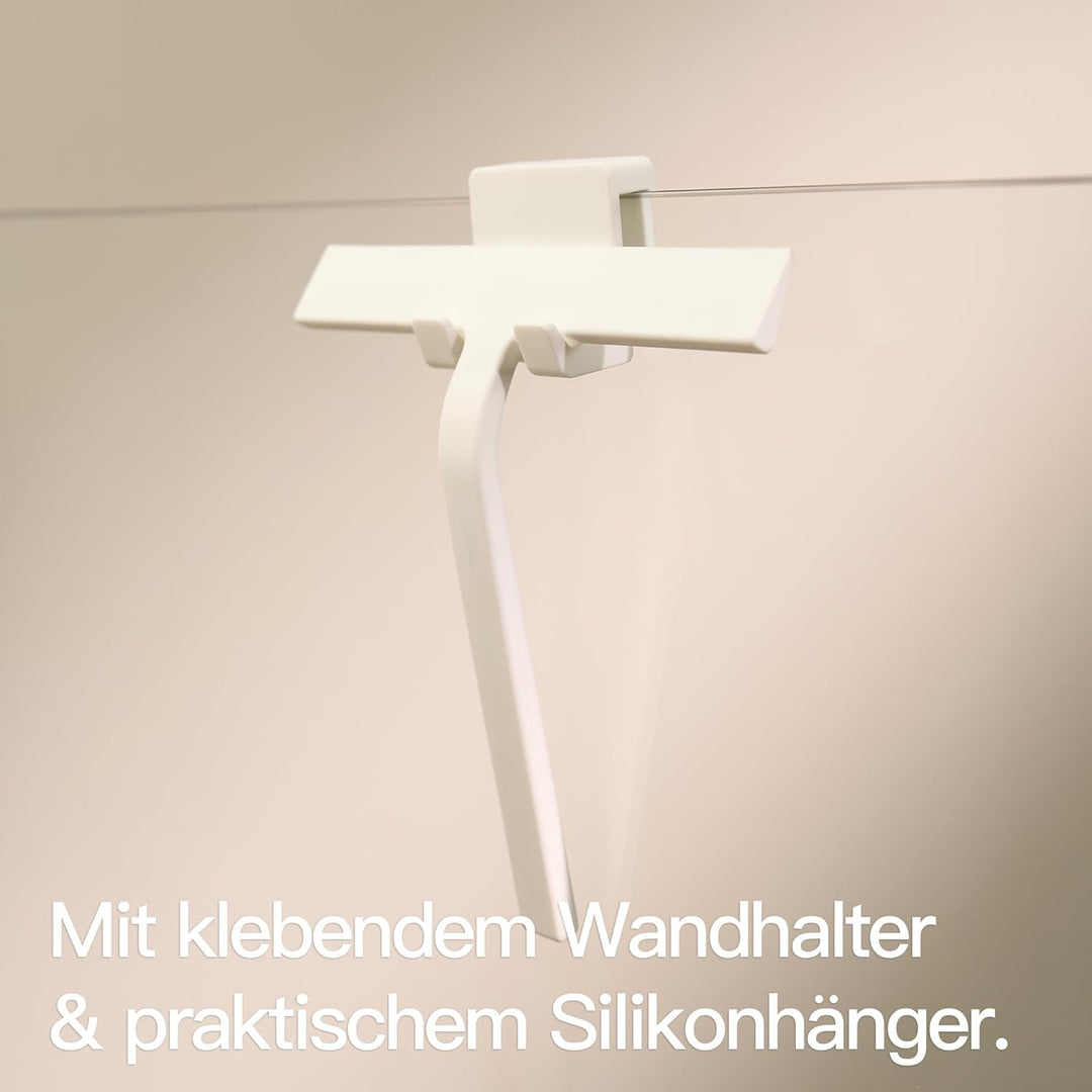 Designfabrik Hamburg Duschabzieher | Silikon Abzieher Dusche | Fensterabzieher Halterung ohne Bohren