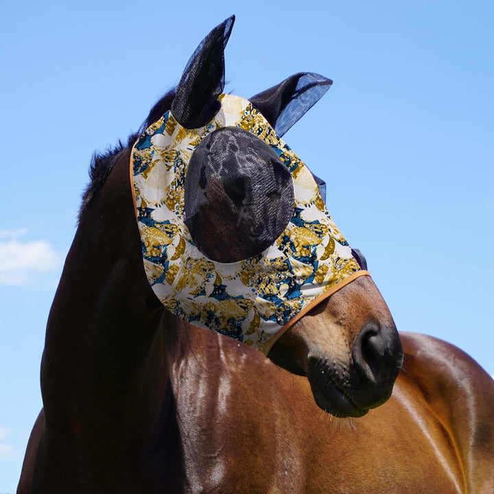 Harrison Howard Super Comfort Stretchy Fly Mask Large Eye Space with UV Protection Soft on Skin with