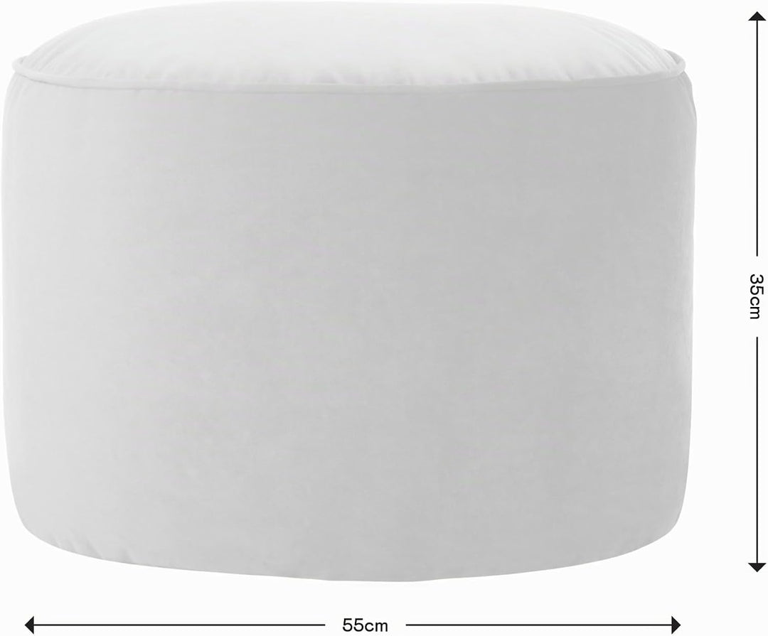 Icon Milano Hocker, Dunkelblau, Flauschiger Samt Stoff, Samt Sitzsack, Sitzpuff, Pouf Hocker mit Fül