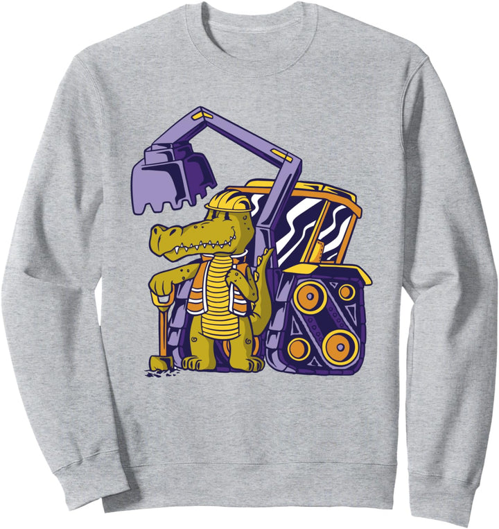 Niedlicher Krokodilarbeiter Arbeit Bagger Arbeiten Sweatshirt
