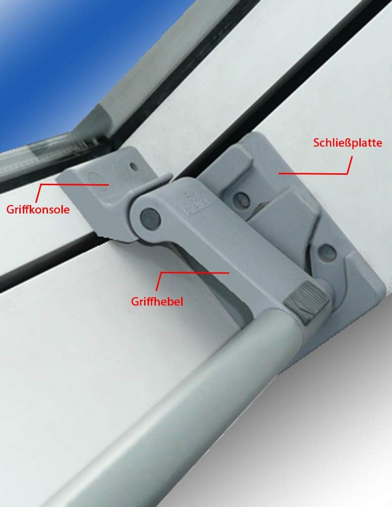 Griffkonsolen-Set, grau, für Braas/Dörken-Atelier-Fenster (BA/DA)