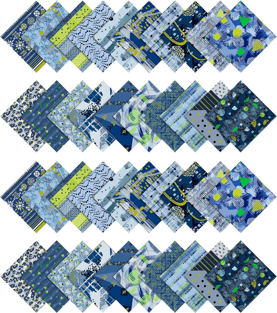 Soimoi 40 Stucke Geometric &amp; Textur Print Baumwolle Vorausstehende Stoffe Fur Quilting Craft Strips