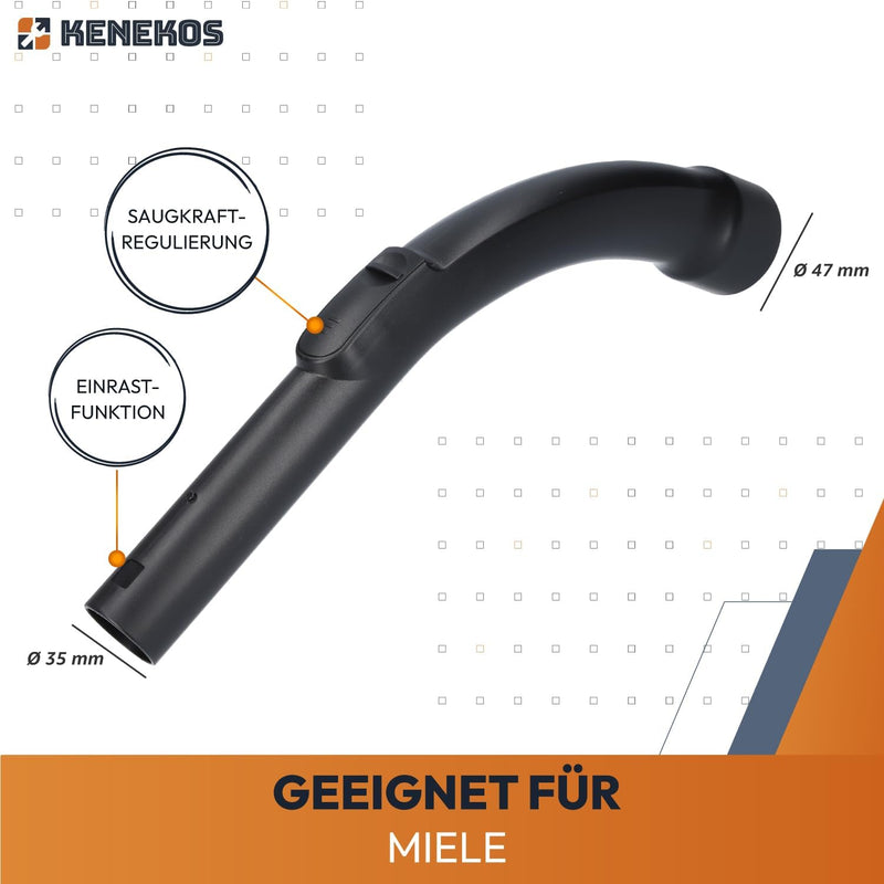 Kenekos - Handgriff, Schlauchgriff geeignet für ALLE Miele Staubsauger Serie S8, S6, S5, S4, S2, S1,