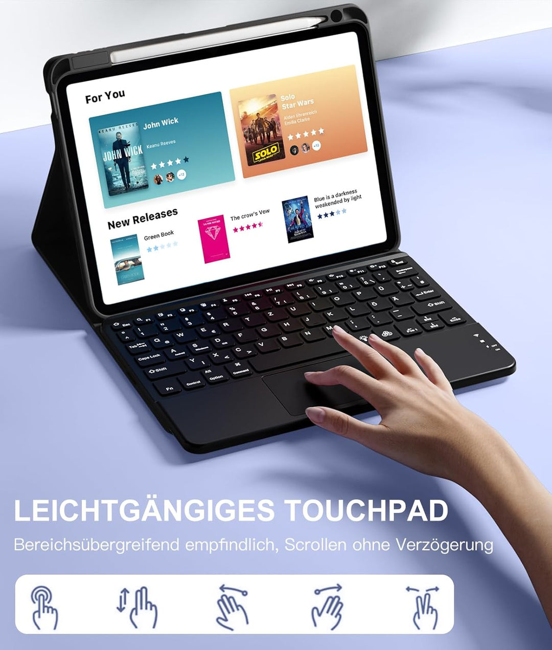 Vobafe Hülle mit Tastatur Touchpad für iPad Air 11 Zoll 2024 M2/ iPad Air 5 4 2022/2020 10,9 Zoll, 7
