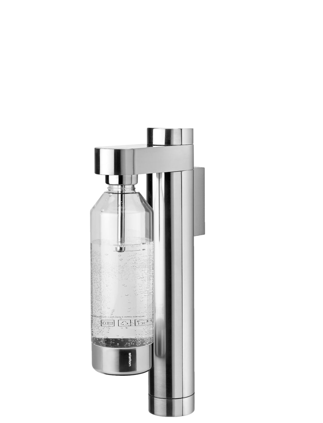 Stelton Brus Wassersprudler, Wandhalterung mit Flasche, Premium Carbonator für Wasser mit CO2 - Eins