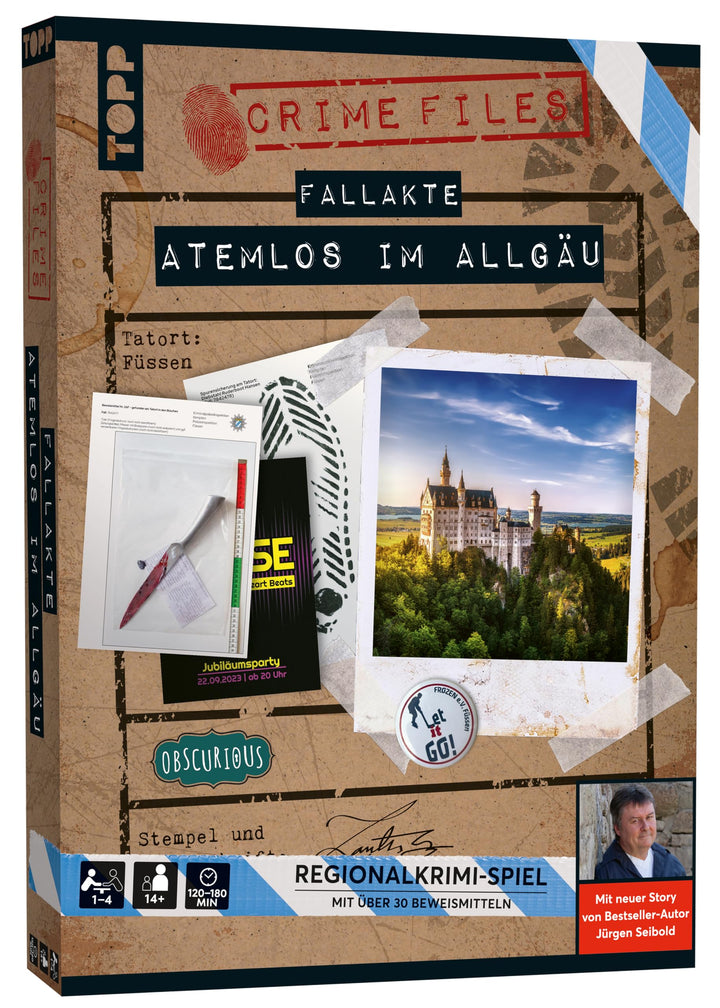 Crime Files – Fallakte: Atemlos im Allgäu. Ermitteln und Rätseln – mit realistischen Beweismitteln.