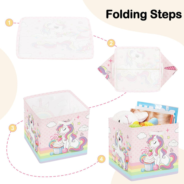 30cm Aufbewahrungsbox 3 Stück Einhorn Regenbogen Aufbewahrungskorb Kinder Faltbar Wolken Stern Aufbe
