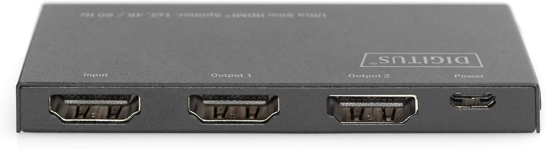 DIGITUS Ultra Slim HDMI Splitter, 1x2, 4K/60Hz HDR, HDCP 2.2, 18 Gbps, Micro USB Power