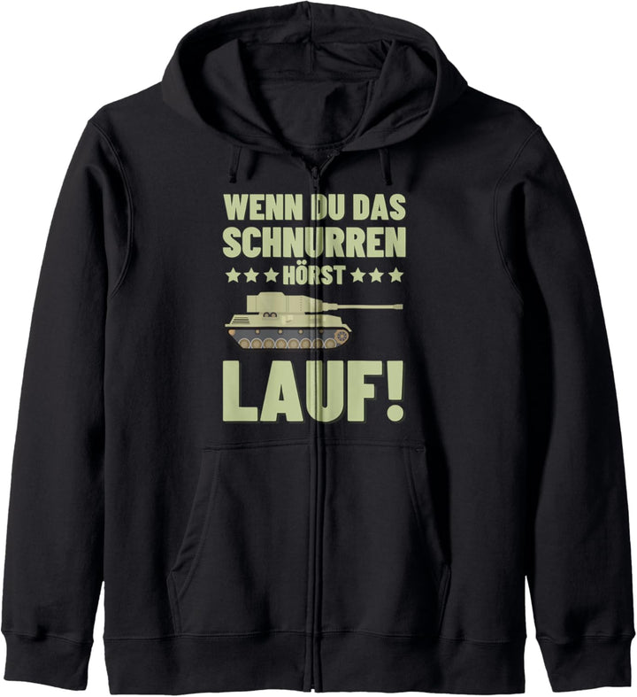 Wenn Du Das Schnurren Hörst Lauf Panzer Deutsche Raubkatze Kapuzenjacke
