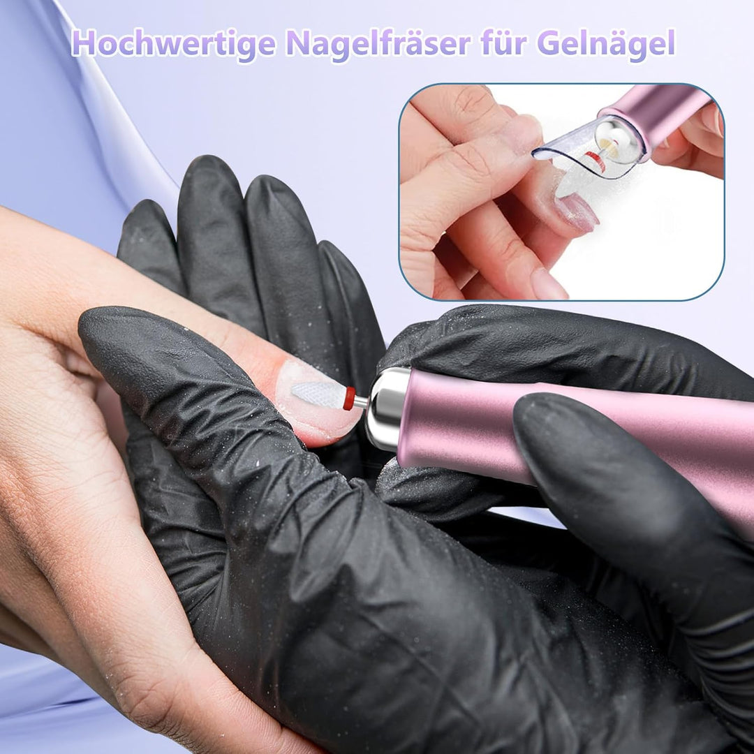 POFIBO Nagelfräser Kabellose 35000 U/Min Nagelfräser für Gelnägel - Professioneller Nail Drill für G