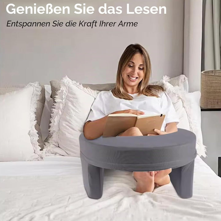 Laptop Ständer Bett - Memory Foam Rutschfester Stoff Laptop Kissen Schoss Betttablett mit Seitentasc