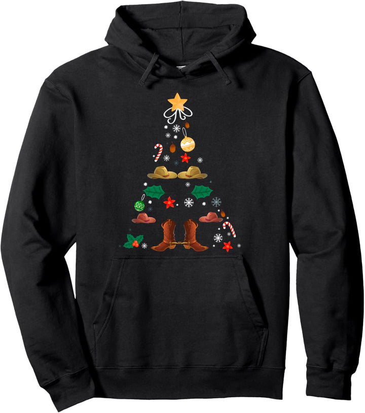 Linedance Tannenbaum Tanzen Weihnachten Cowboy Dance Pullover Hoodie